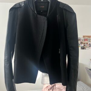 MAJE Black Leather Women's Jacket